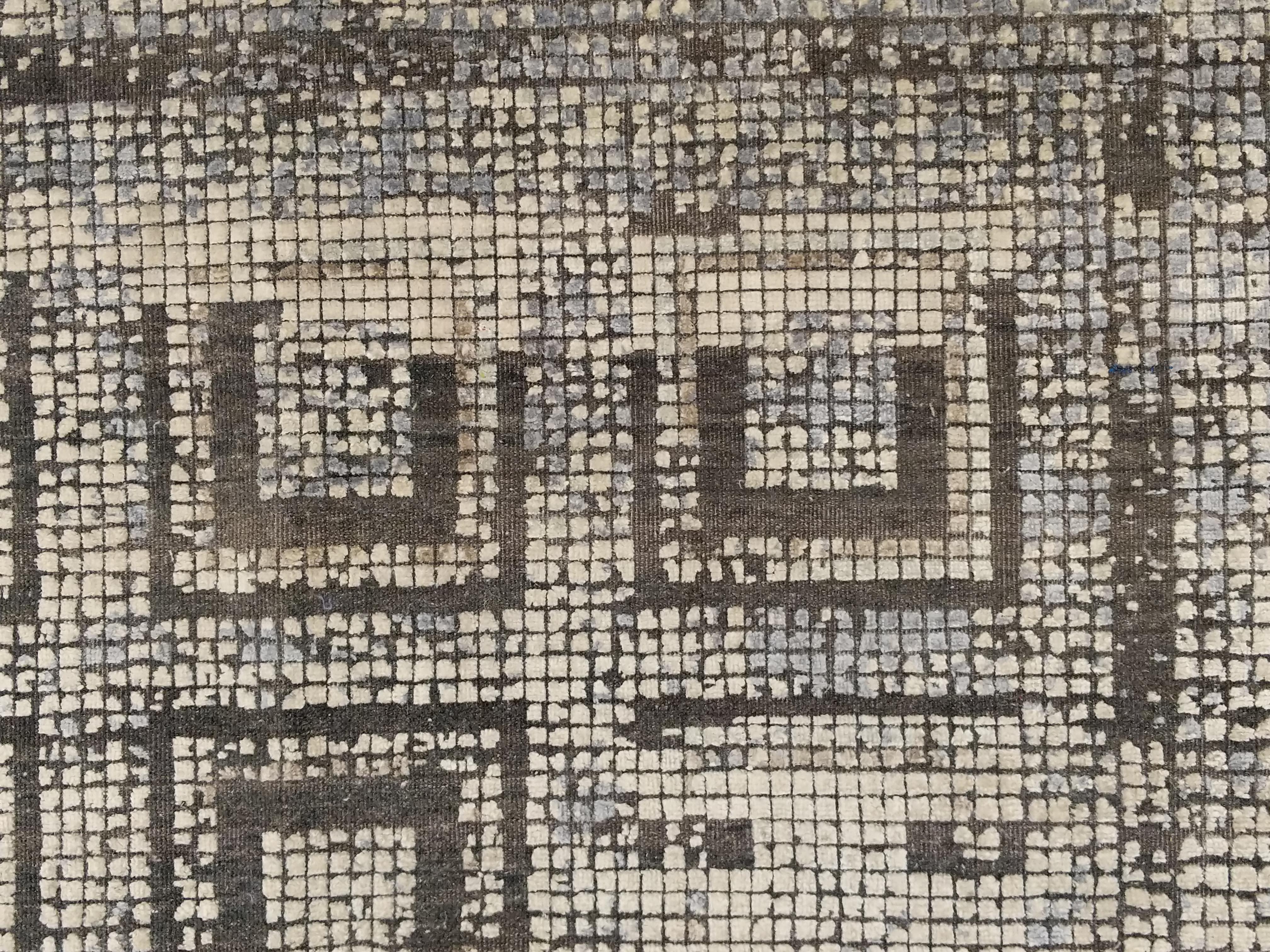 Contemporary Silk Rug mit antikem byzantinischem Mosaikmuster im Angebot 11