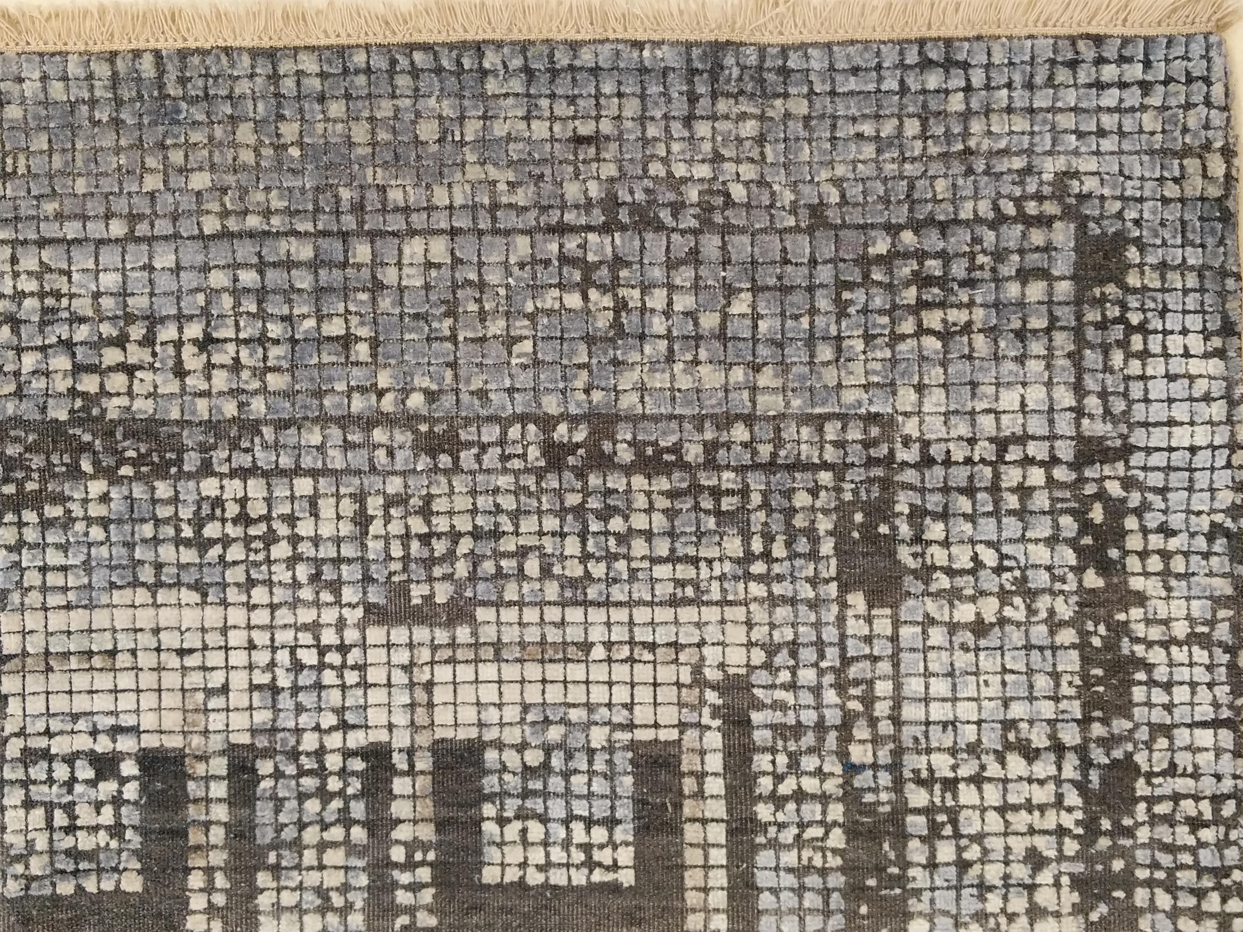 Contemporary Silk Rug mit antikem byzantinischem Mosaikmuster im Angebot 12