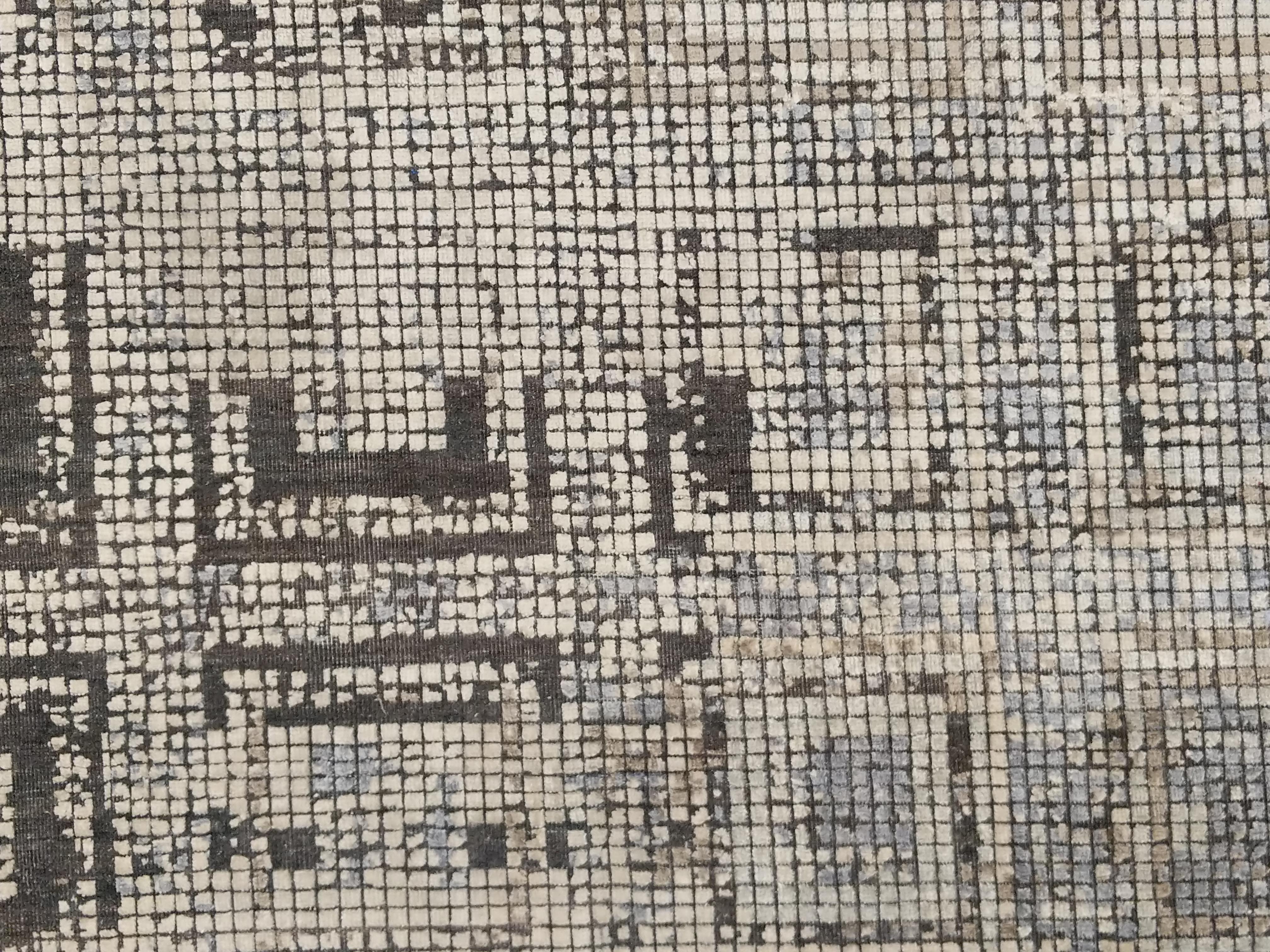 Tapis de soie contemporain à motif de mosaïque byzantine ancienne Neuf - En vente à Milan, IT
