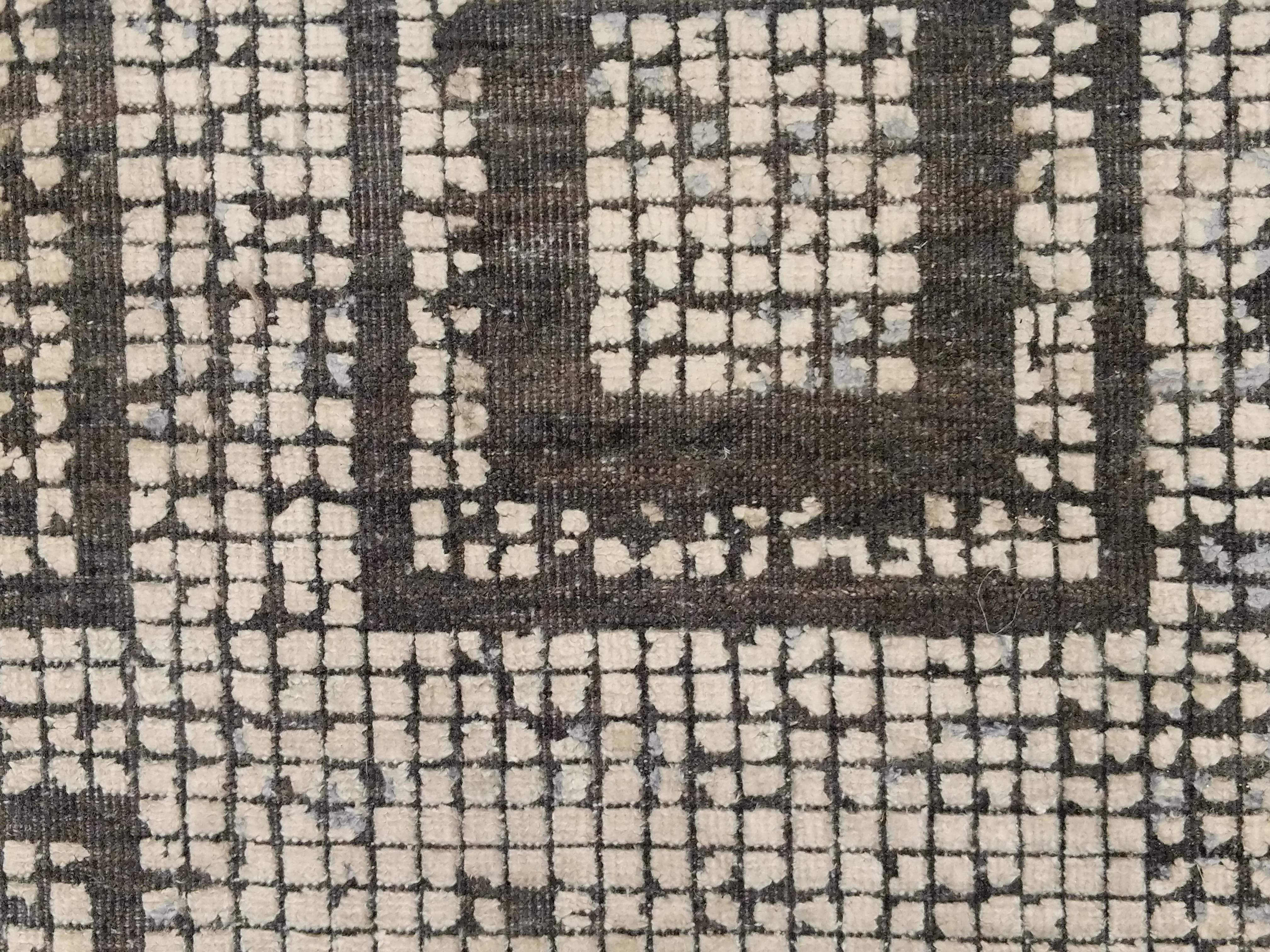 Soie Tapis de soie contemporain à motif de mosaïque byzantine ancienne en vente