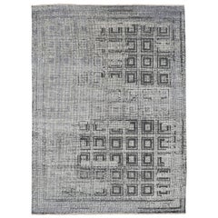 Contemporary Silk Rug with Ancient Byzantine Mosaic Pattern