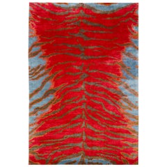Contemporary Silk Tiger Rug by Carini