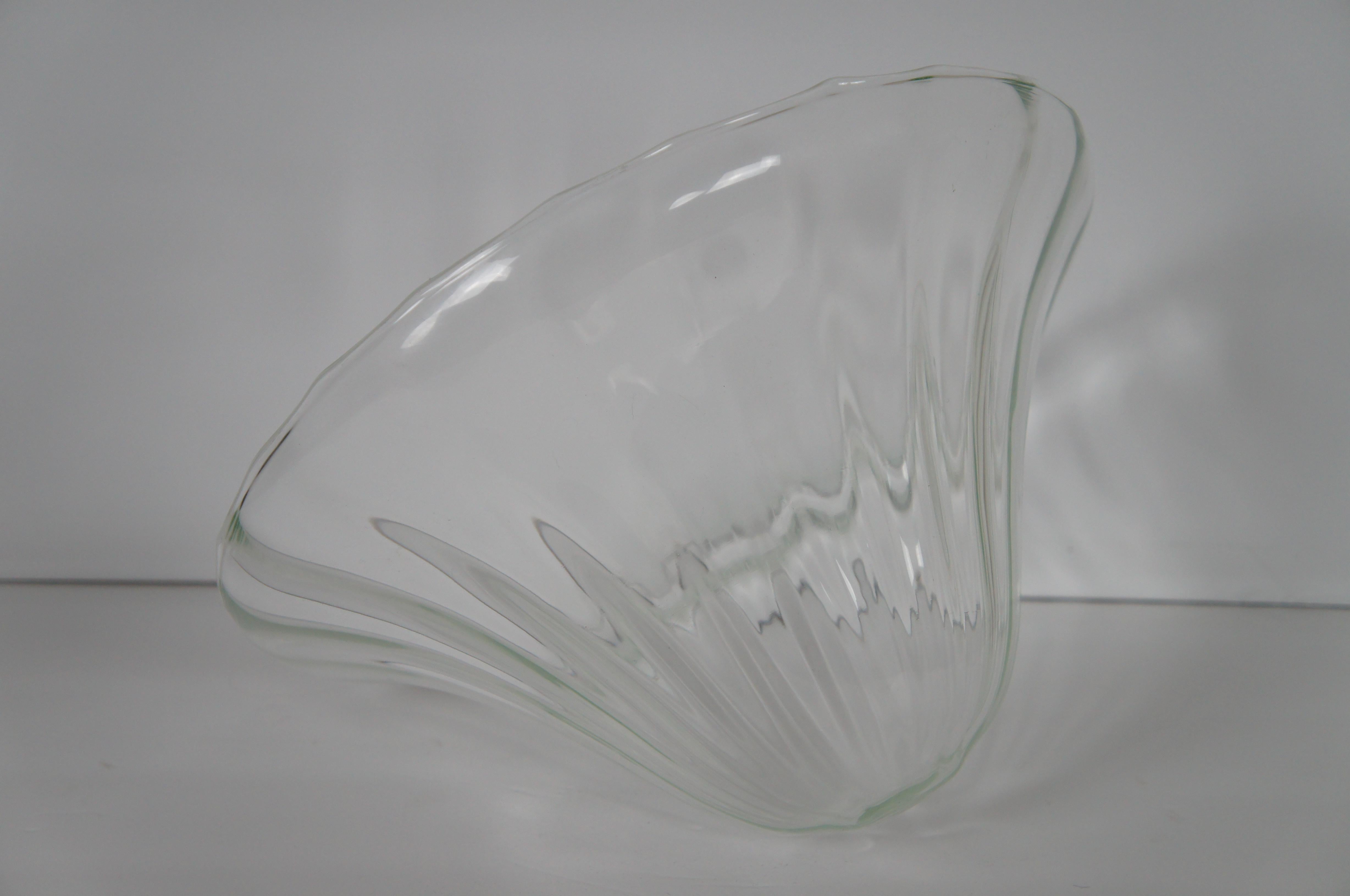 Contemporary Silver Acanthus Leaf & Hand Crafted Glass Footed Centerpiece Bowl 4