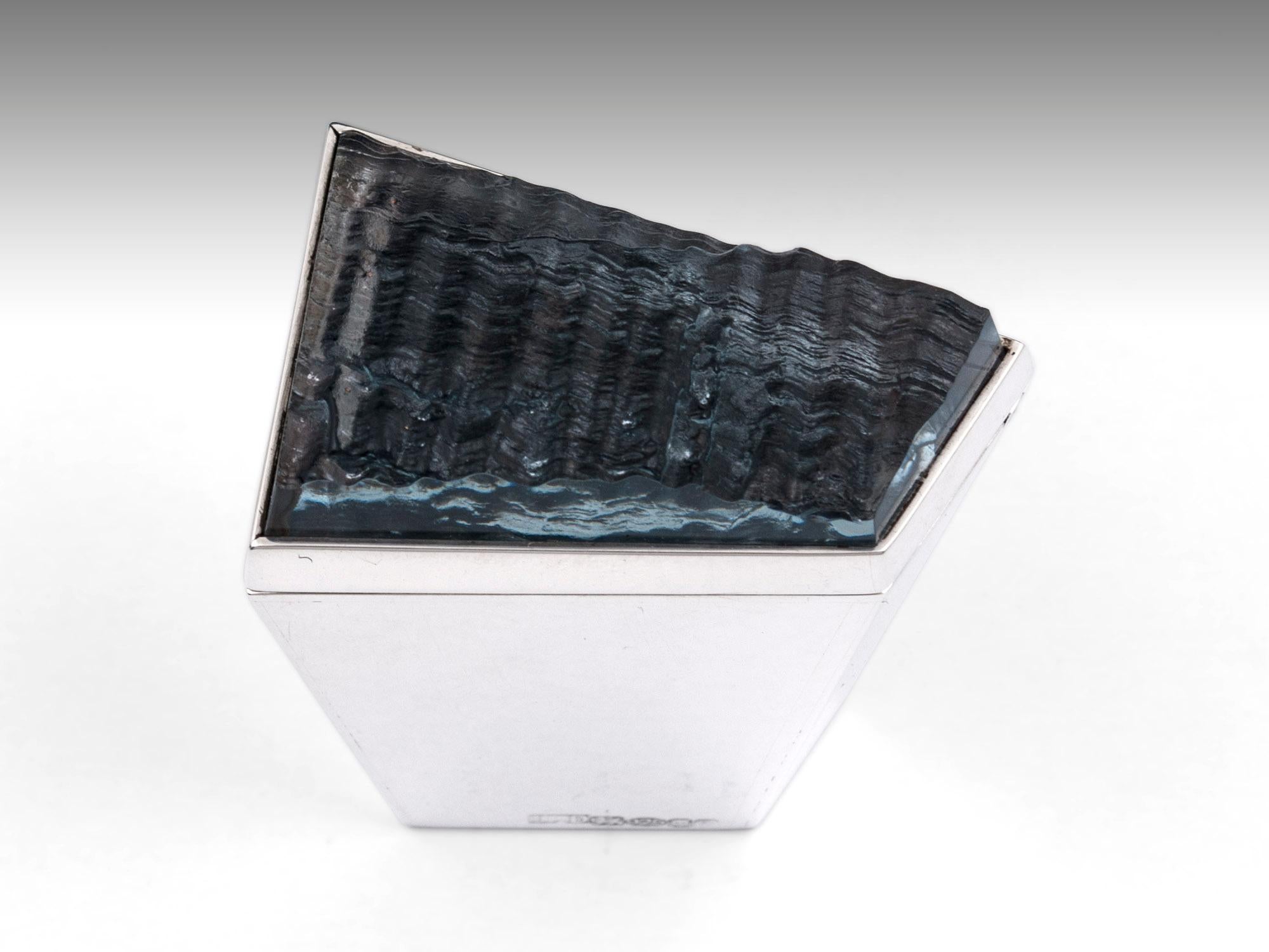 Modern Contemporary Silver Glass Box by James Dougall, 21st Century For Sale