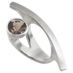 Contemporary Silver Laguna Smokey Quartz Ring