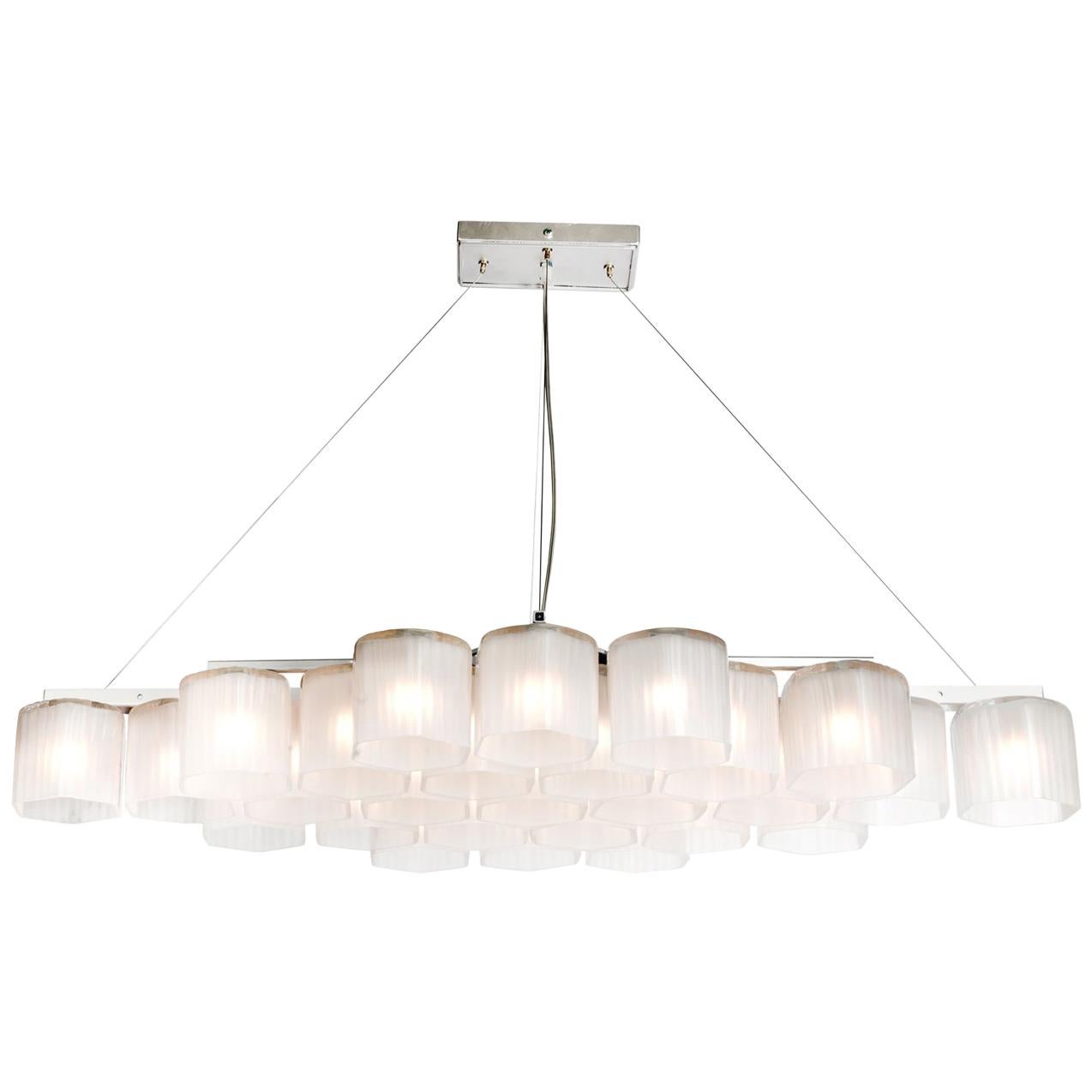 Contemporary Silver Large Chandelier For Sale