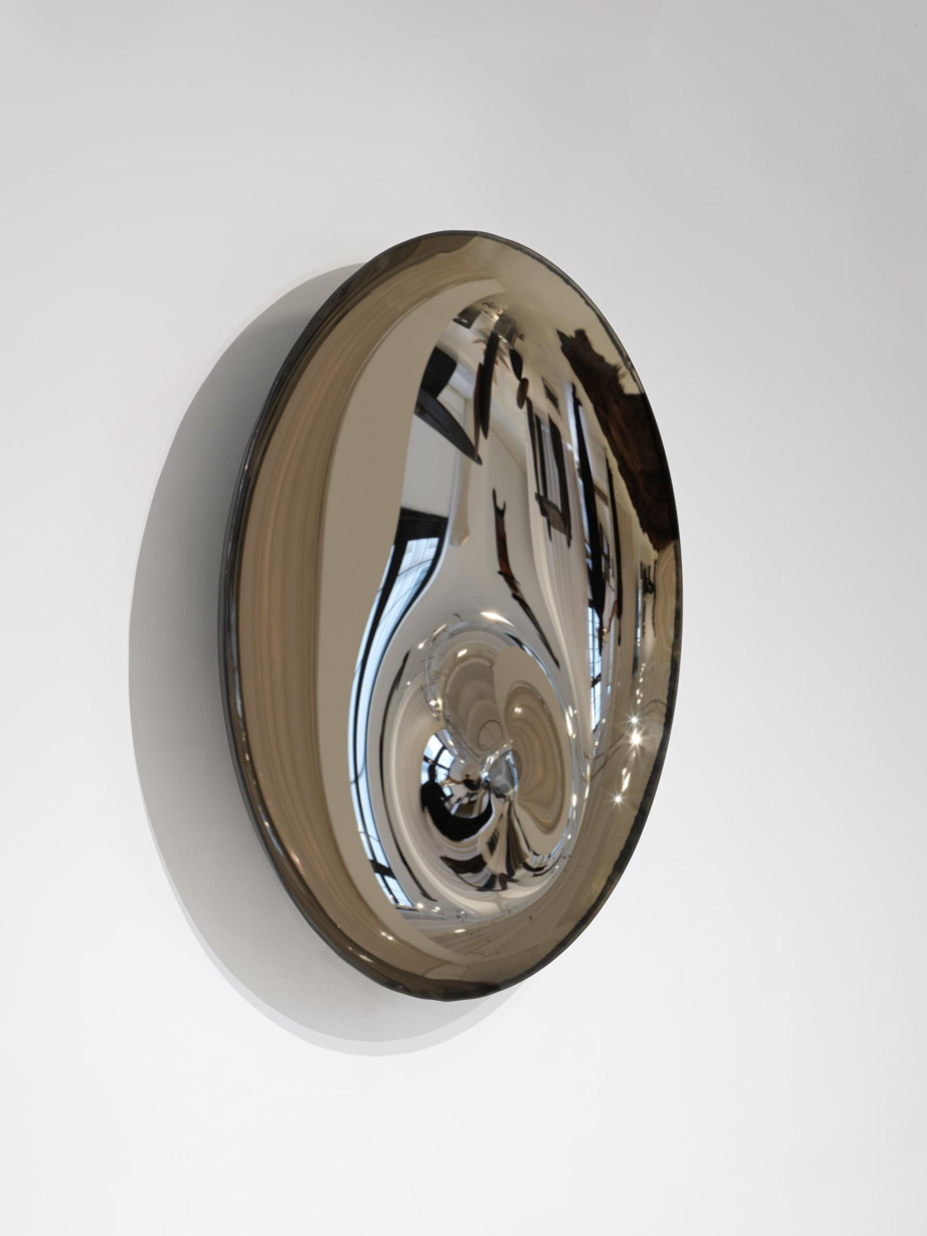 Contemporary Silver Oracle Glass Mirror (Französisch) im Angebot