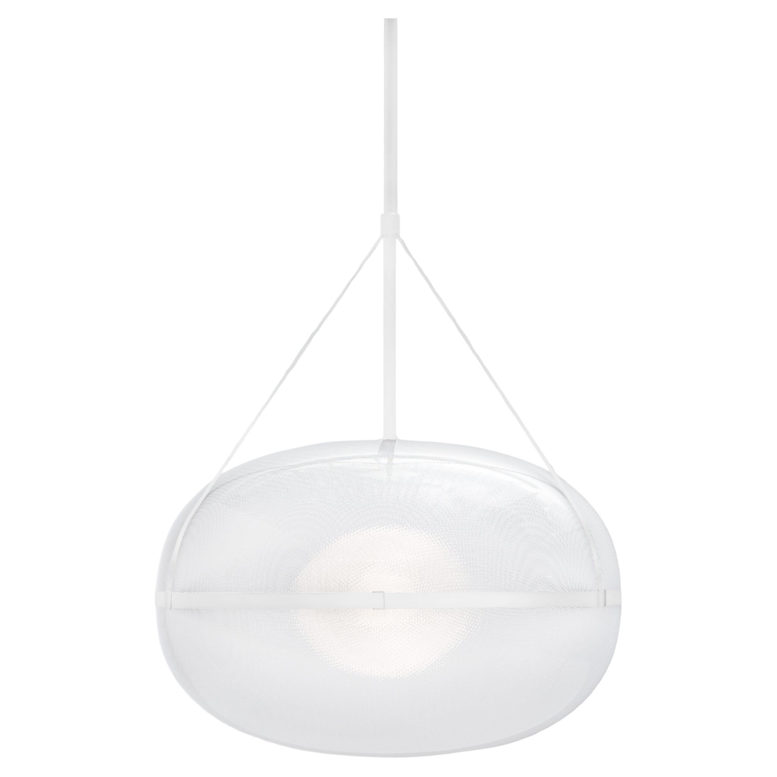 Lampe suspendue contemporaine en argent 'Iris 60', A/A