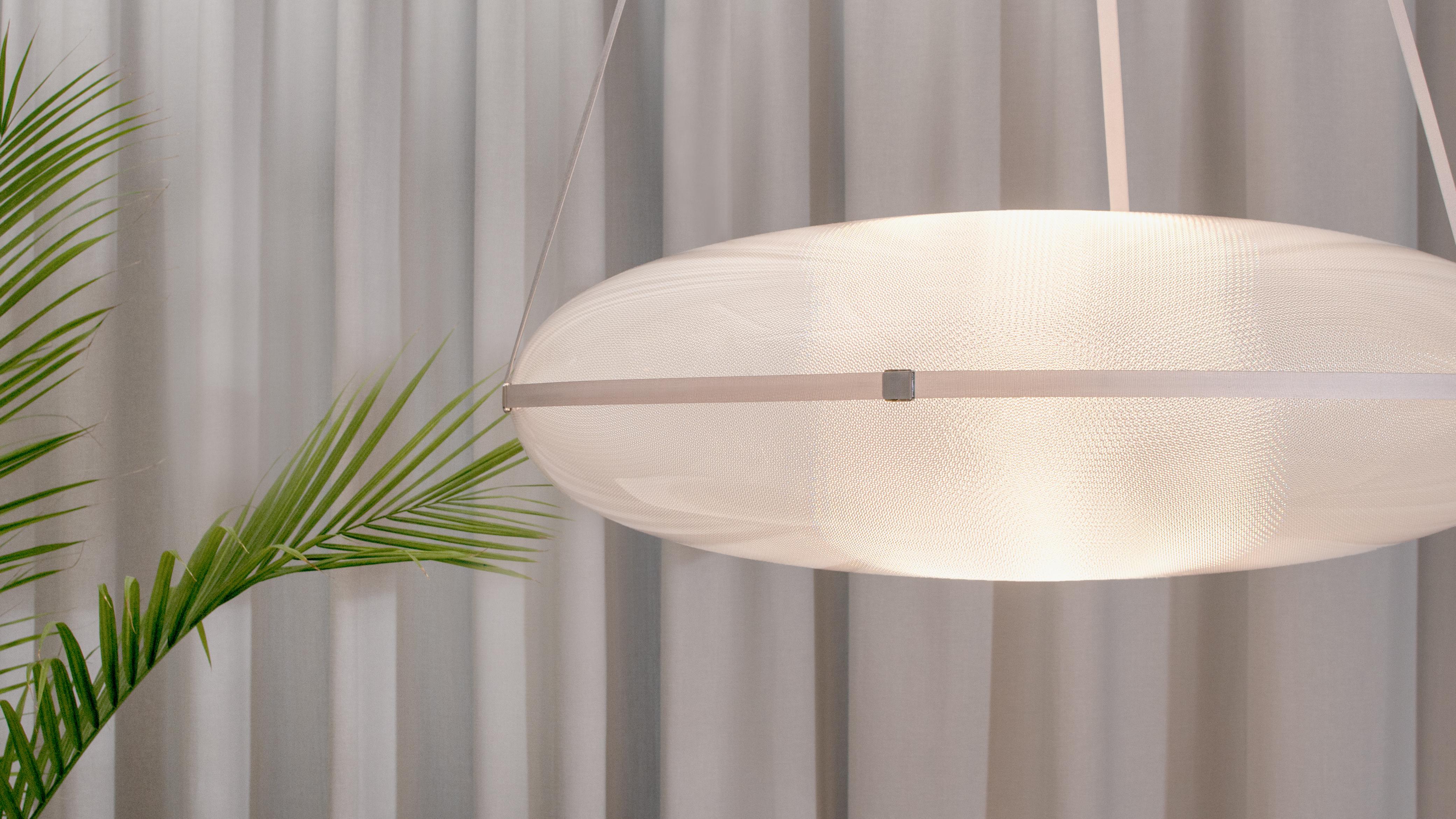 Lampada a sospensione contemporanea in argento 