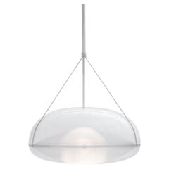 Lampada a sospensione contemporanea in argento "Iris 60", A/B.