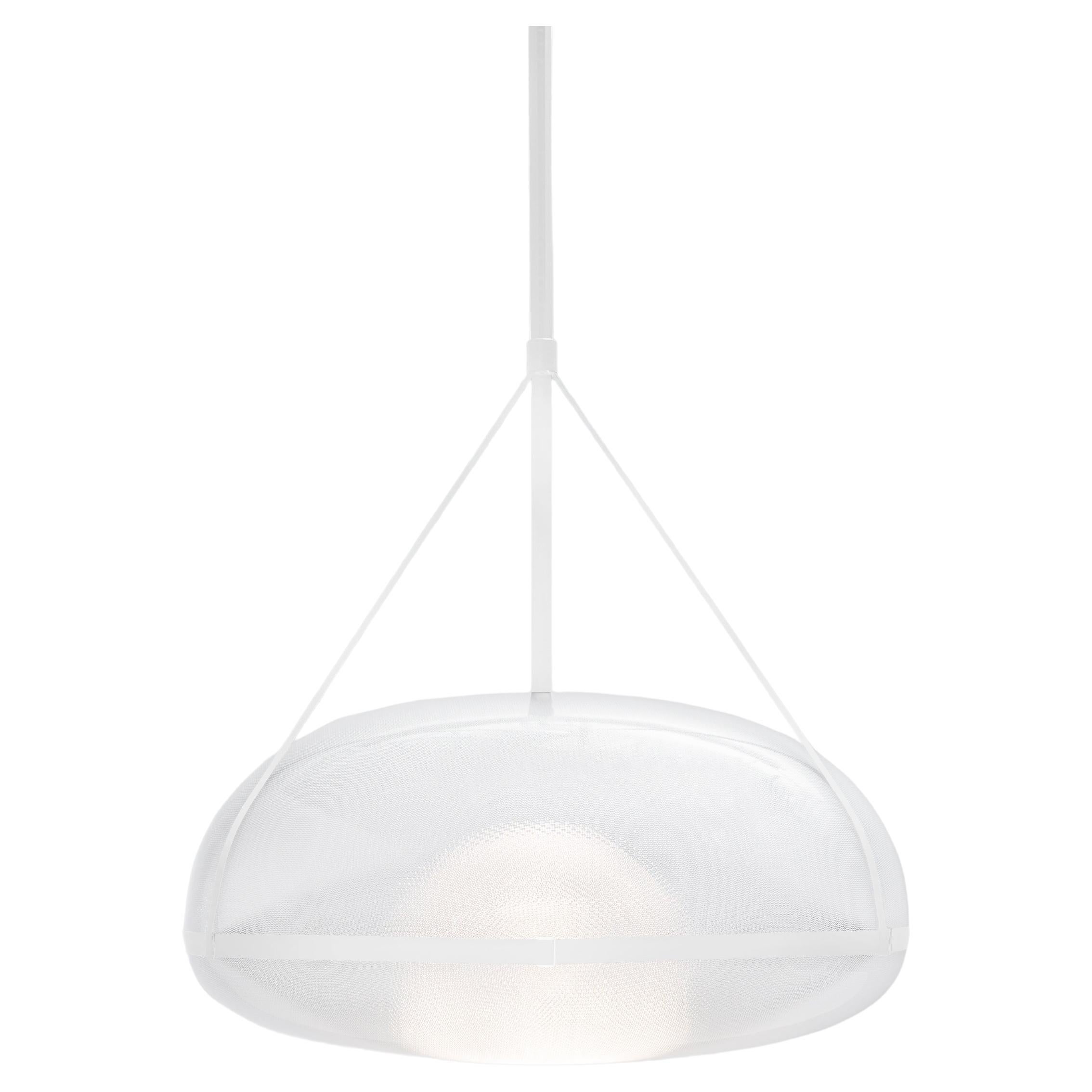 Contemporary Silver Pendant Lamp 'Iris 60', A/B