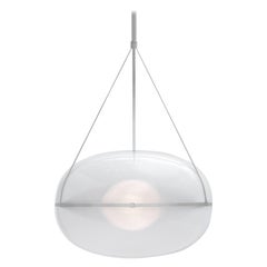 Contemporary Silver Pendant Lamp 'Iris 90', A/A