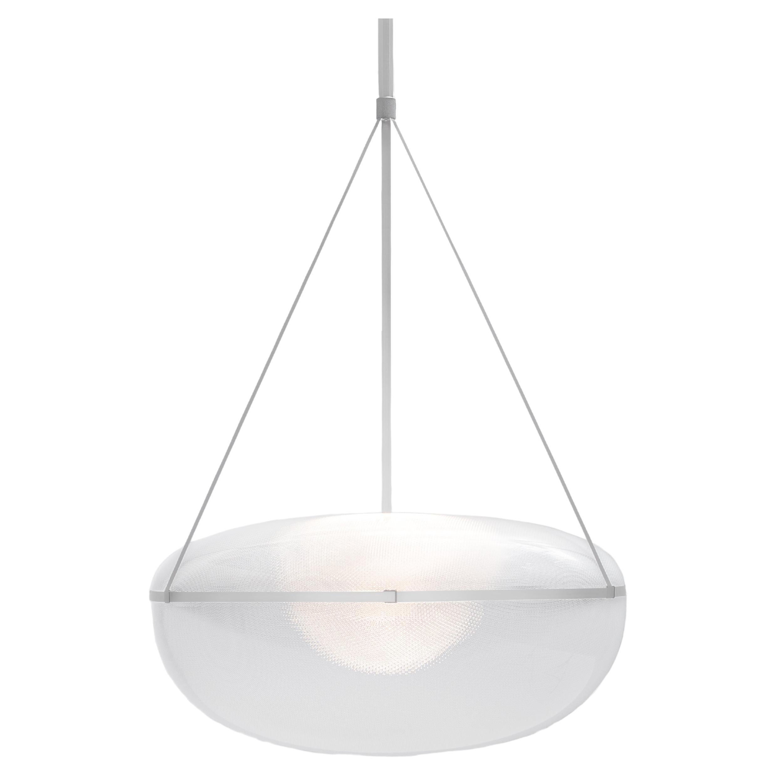 Lampe à suspension contemporaine en argent "Iris", B/A  en vente