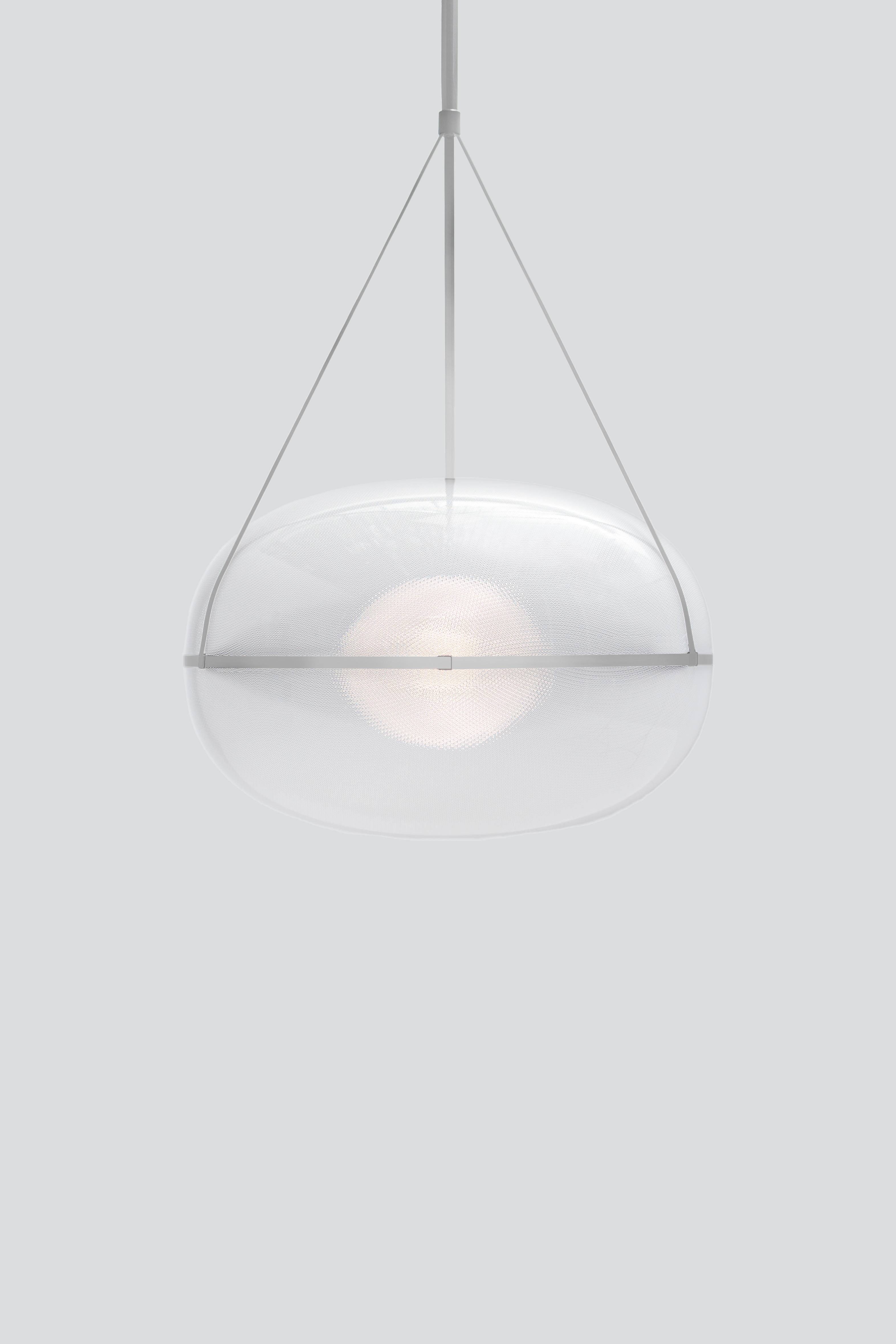 Canadian Contemporary Silver Pendant Lamp 'Iris', A/A For Sale