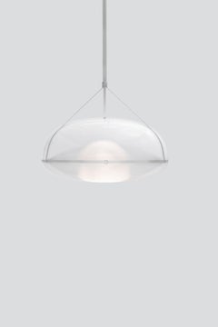 Contemporary Silver Pendant Lamp 'Iris 90', A/B