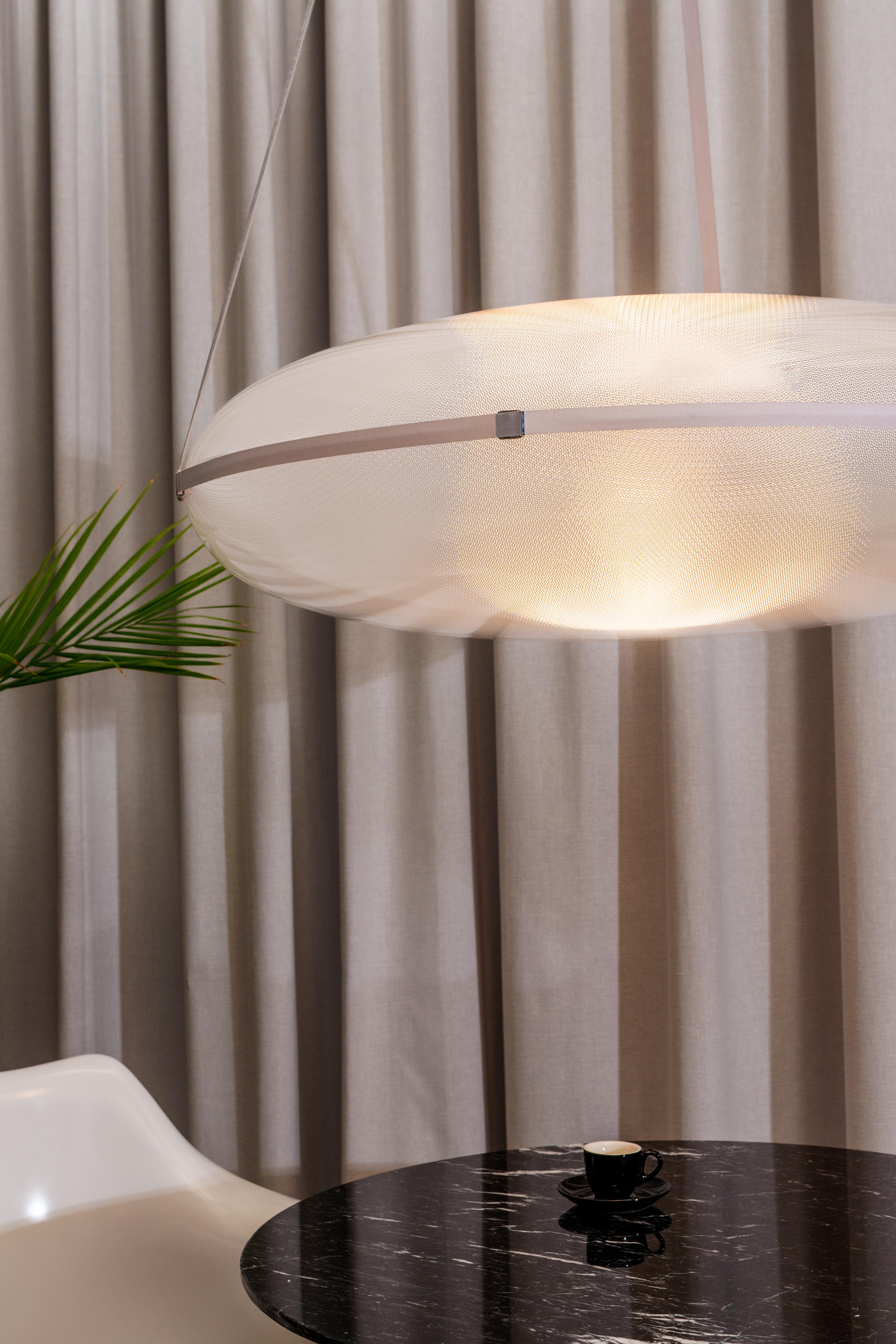 Organic Modern Contemporary Silver Pendant Lamp 'Iris', B/B For Sale
