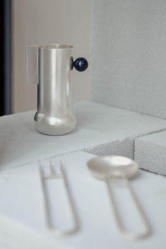 Contemporary Silver Plated Lapis Lazuli Stone Milk Container by Natalia Criado