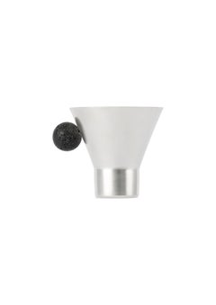 Contemporary Silver Plated Lava Stone Cup Handcrafted Italy by Natalia Criado