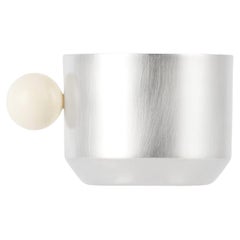 Contemporary Silver Plated Perla Cup White Handcrafted Italy by Natalia Criado