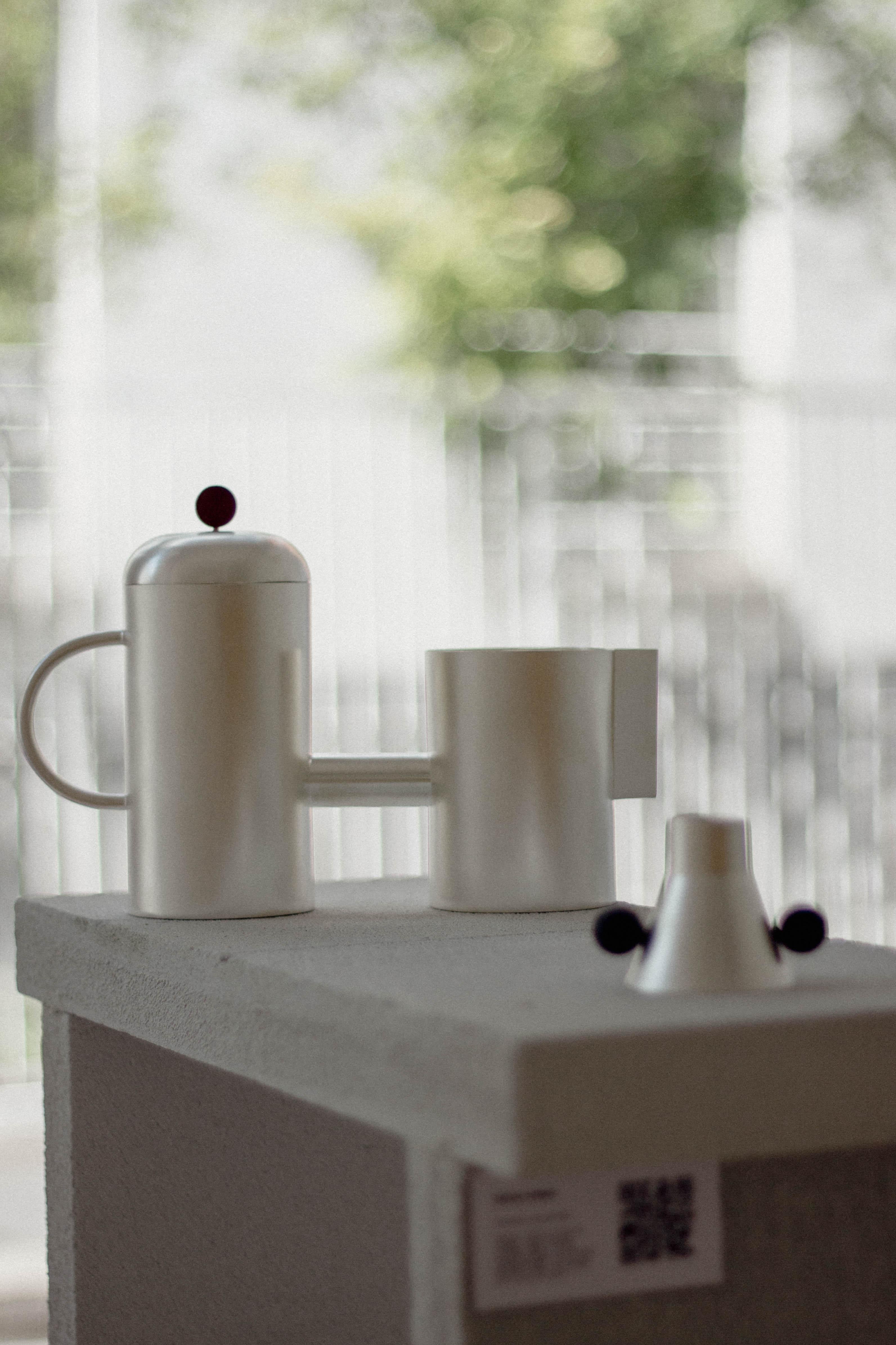 Italian Contemporary Silver Plated Teapot Stone Handles Handcrafted Italy Natalia Criado For Sale