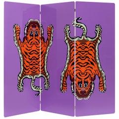 Zeitgenössischer Simbolo-Tiger-Teppich aus Aluminium von Altreforme