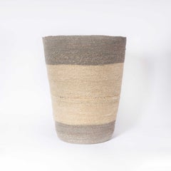 Contemporary Simple Wide Slate Top Basket - Water Hyacinth