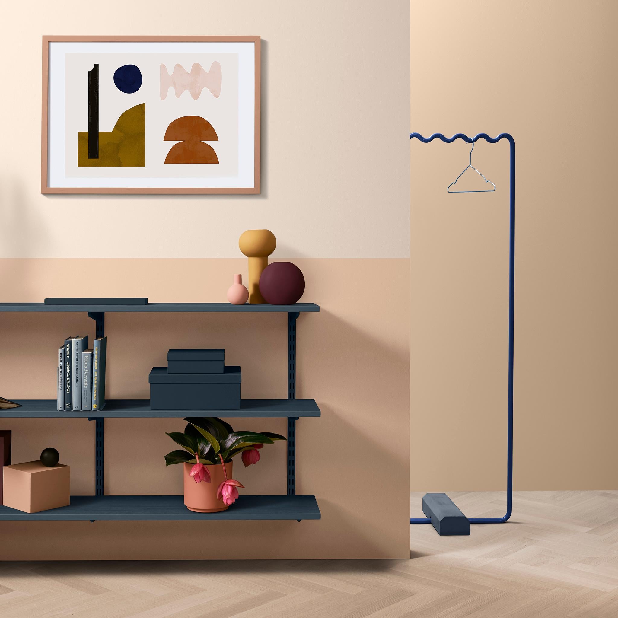 Cast Contemporary Sine Wave Coat Rack Medium in Blue by Erik Olovsson For Sale