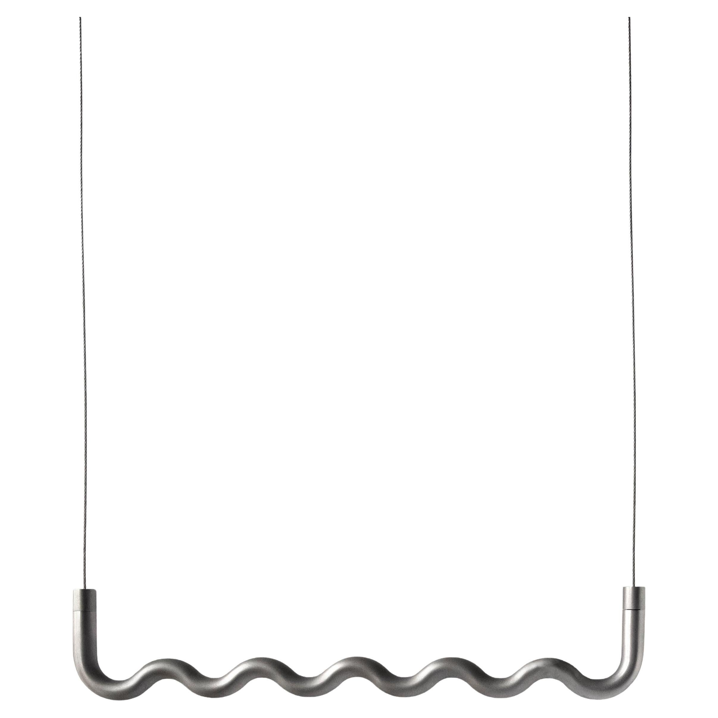 Contemporary Sine Wave Hanging Coat/Clothes Rack Medium in Raw Aluminum