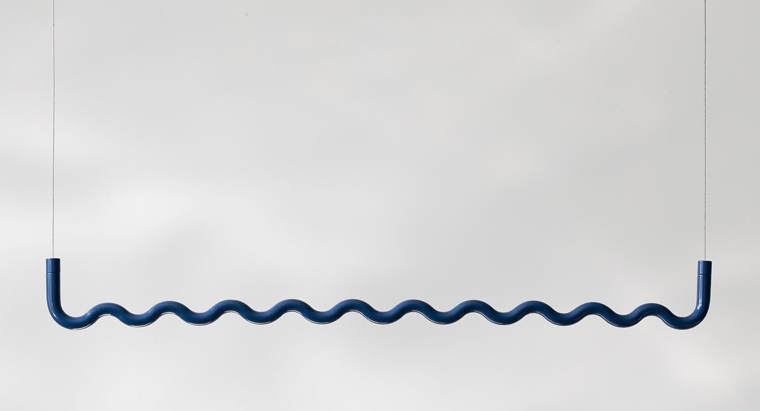 Post-Modern Contemporary Sine Wave Hanging Coat Rack Medium in Blue by Erik Olovsson For Sale