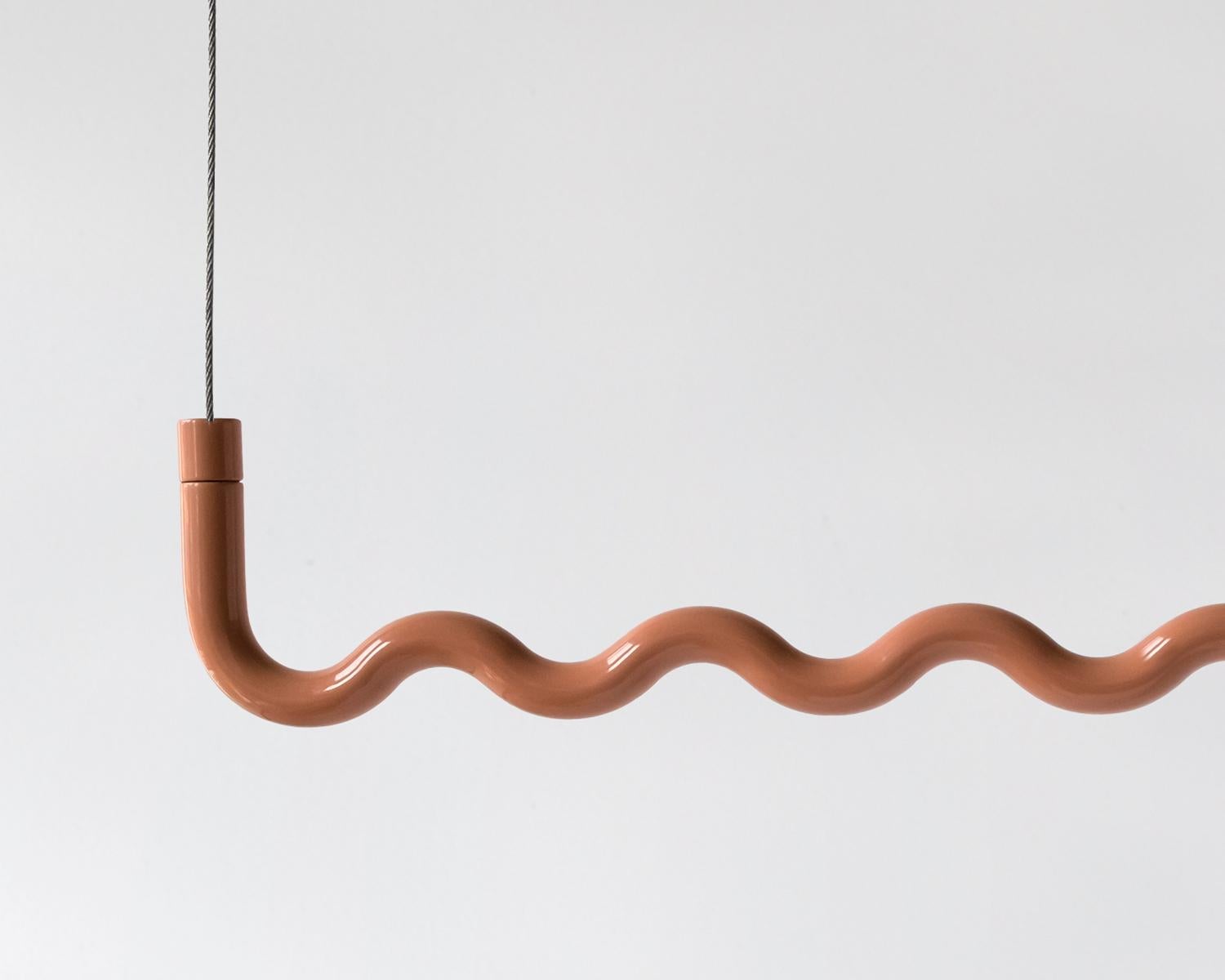 Post-Modern Contemporary Sine Wave Hanging Coat Rack Medium in Peach by Erik Olovsson For Sale