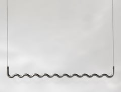 Appendiabiti contemporaneo Sine Wave Hanging Medium in alluminio grezzo di Erik Olovsson