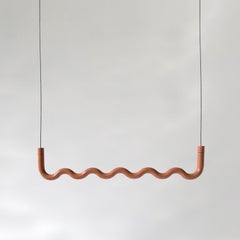 Contemporary Sine Wave Hanging Coat Rack Small in Peach by Erik Olovsson