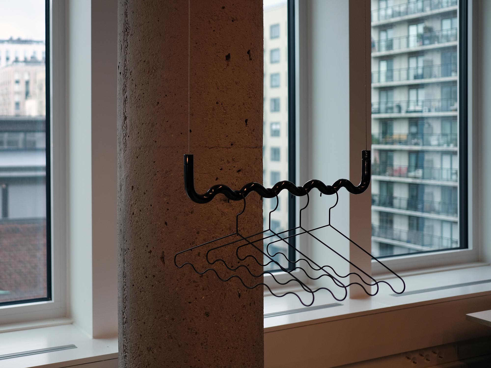 Contemporary Sine Wave Hanging Coat Rack Small in Peach by Erik Olovsson In New Condition For Sale In Stockholm, SE