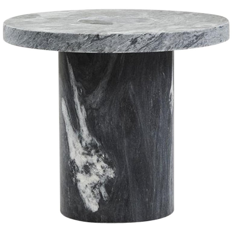 Contemporary Coffee Side Bedside Sintra, Black Marble Small Coffee Tables
