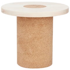 Frama Contemporary Sintra Table Small with White Marble and Natural Cork