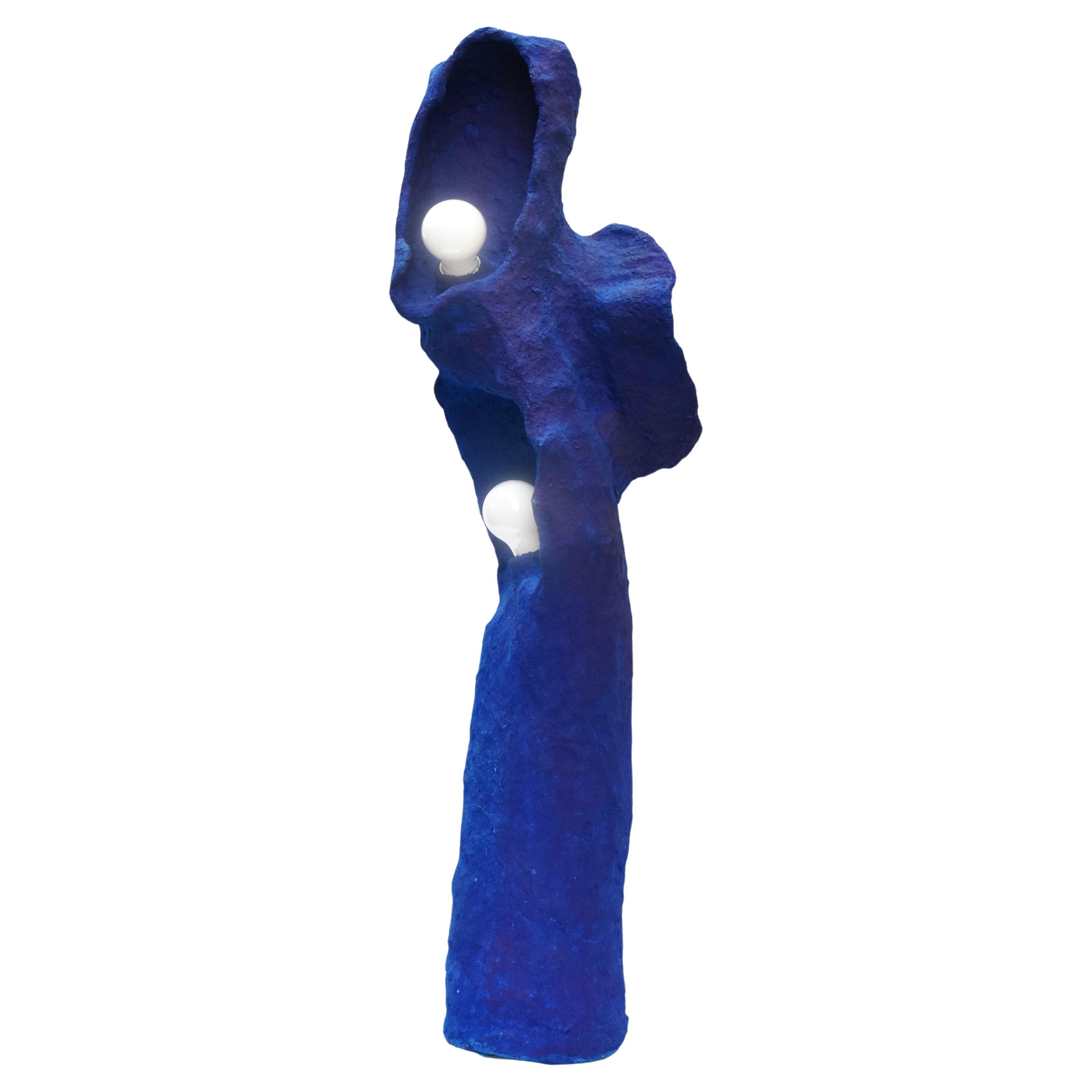 Contemporary Sirena Floor Lamp in Hand-Sculpted Paper Pulp For Sale