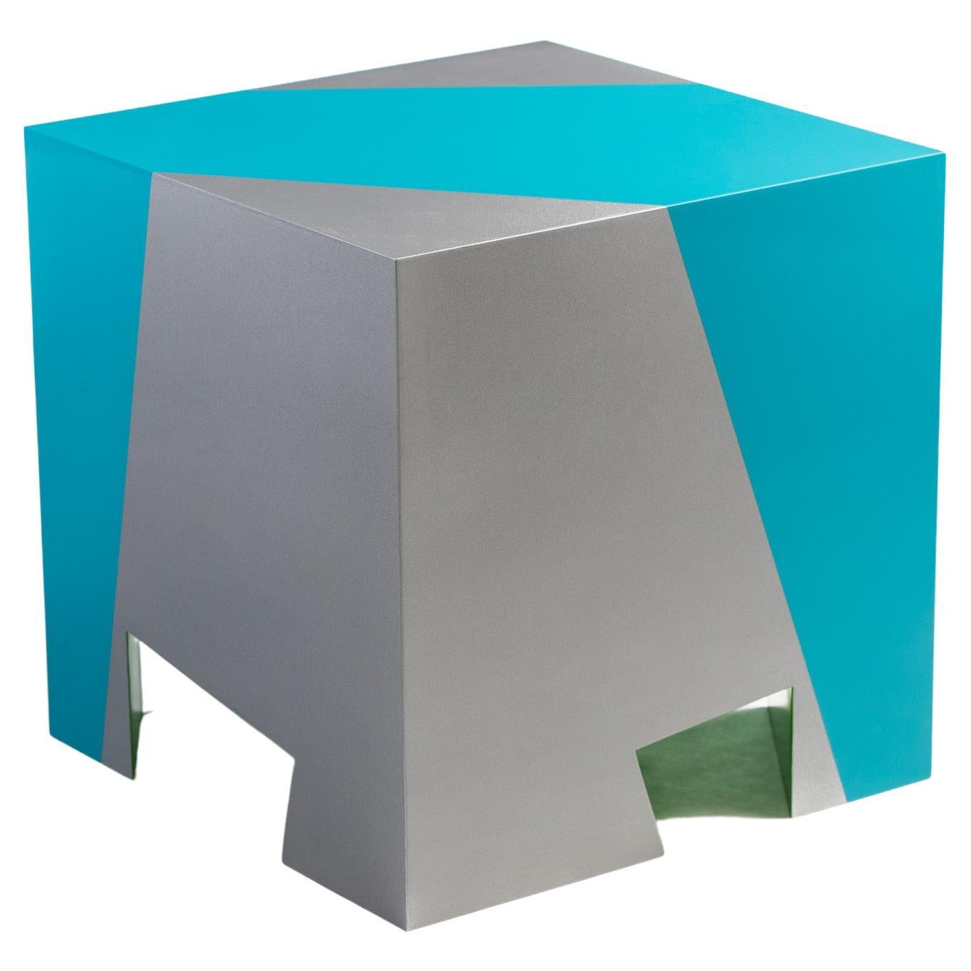 Seduta impilabile contemporanea Sissi blu e verde in alluminio di Altreforme
