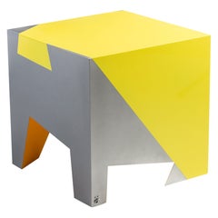 Sedile contemporaneo impilabile Sissi Giallo e Arancione in alluminio di Altreforme