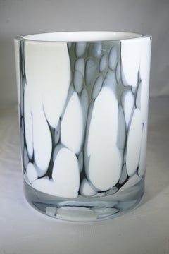 Contemporary Skogsberg & Smart Large Arabescato Black and White Hurricane Lamp