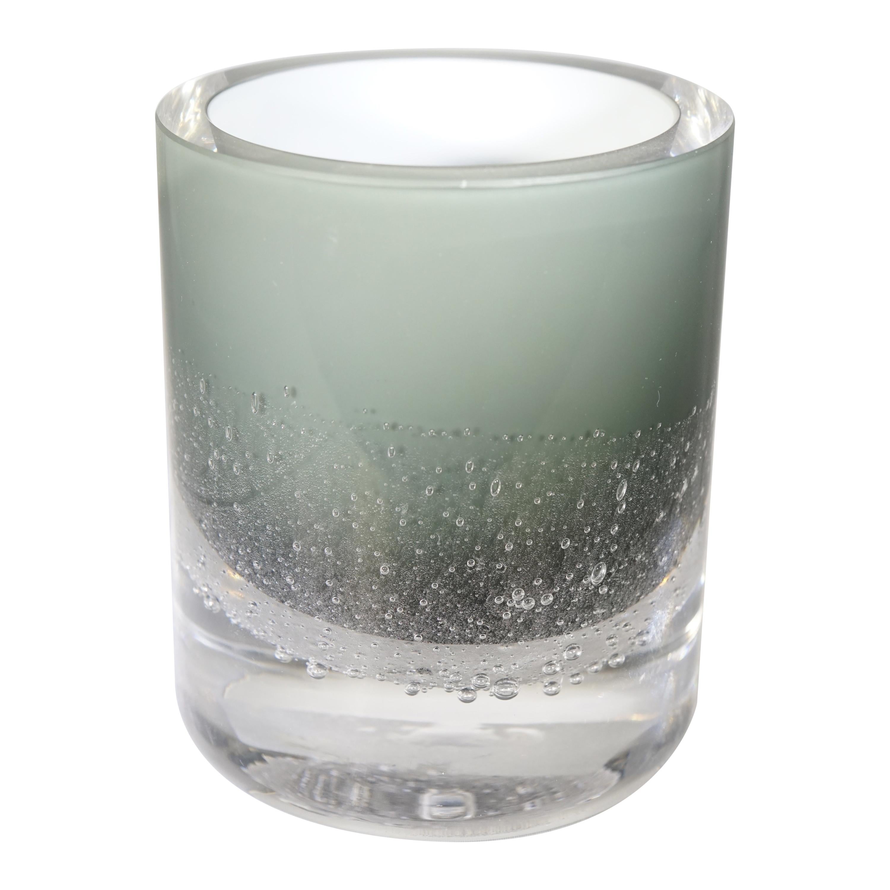 Contemporary Skogsberg & Smart Medium Grey Soda Bubble Glass Hurricane Lamp