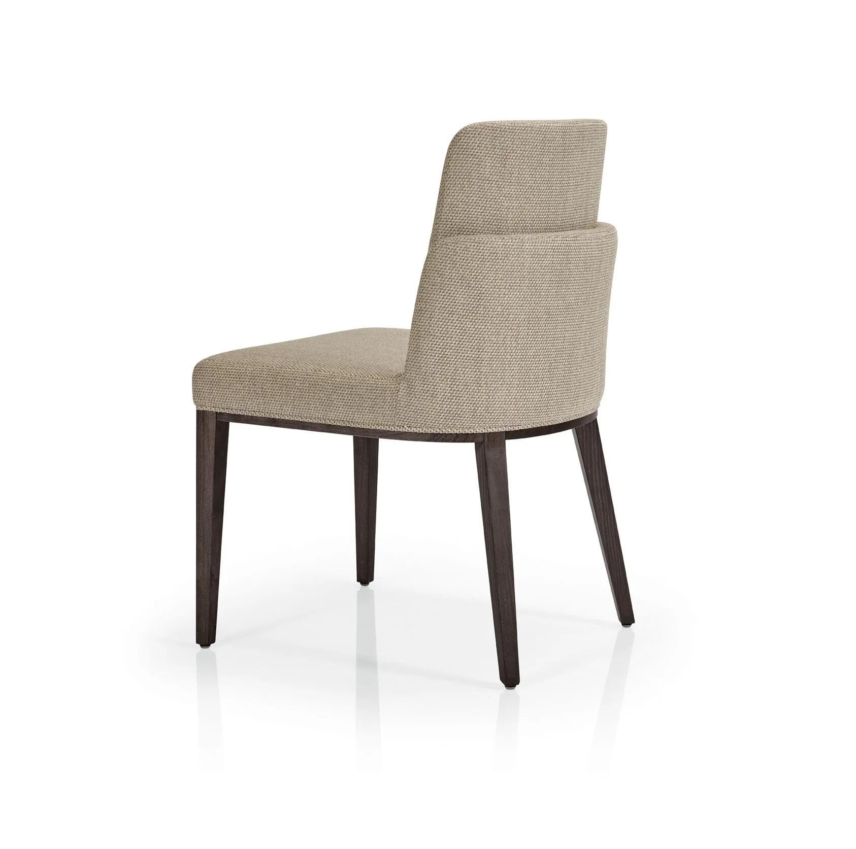 Portuguese Contemporary Sleek Barstool with Solid Wood Frame In Walnut Finish For Sale