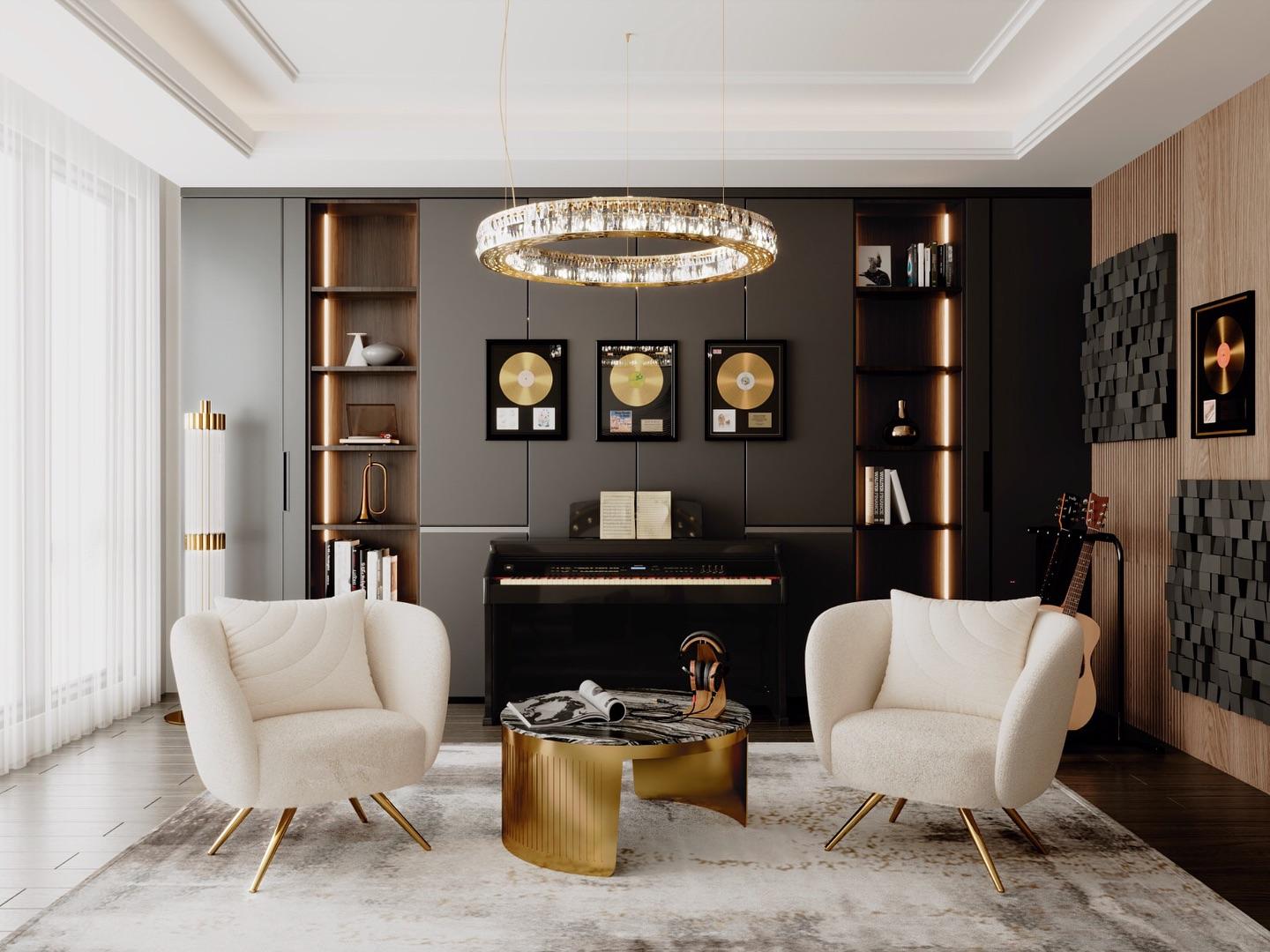Placcato oro Elegante lampadario a sospensione circolare realizzato a mano con cristalli a due livelli placcato oro in vendita