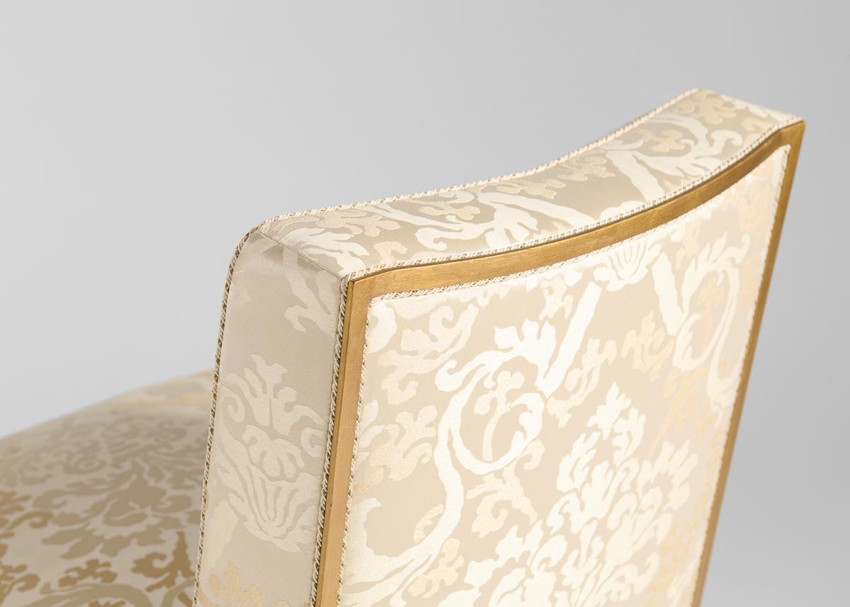 Gilt Contemporary Slipper Chairs in the Manner of JM Rothschild, France, Late 20th