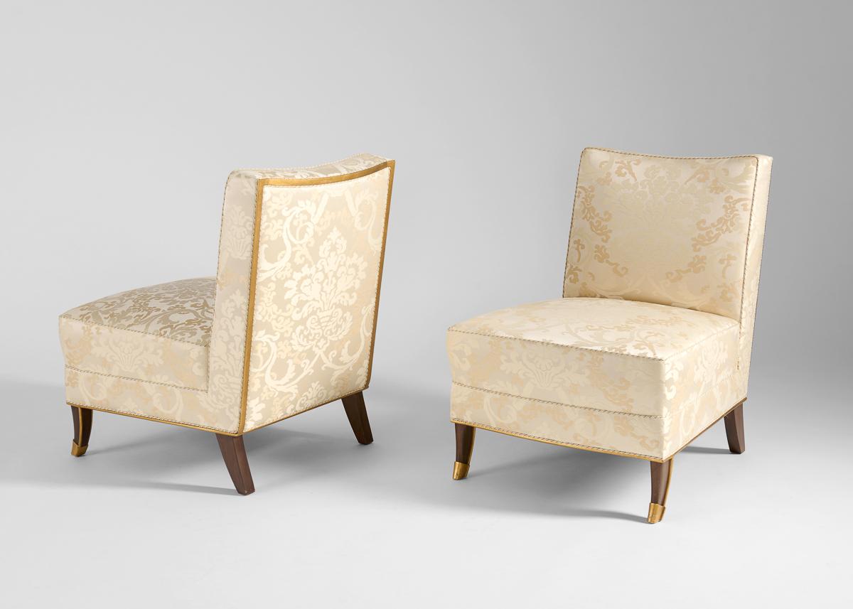 Contemporary Slipper Chairs in the Manner of JM Rothschild, France, Late 20th In Good Condition In New York, NY