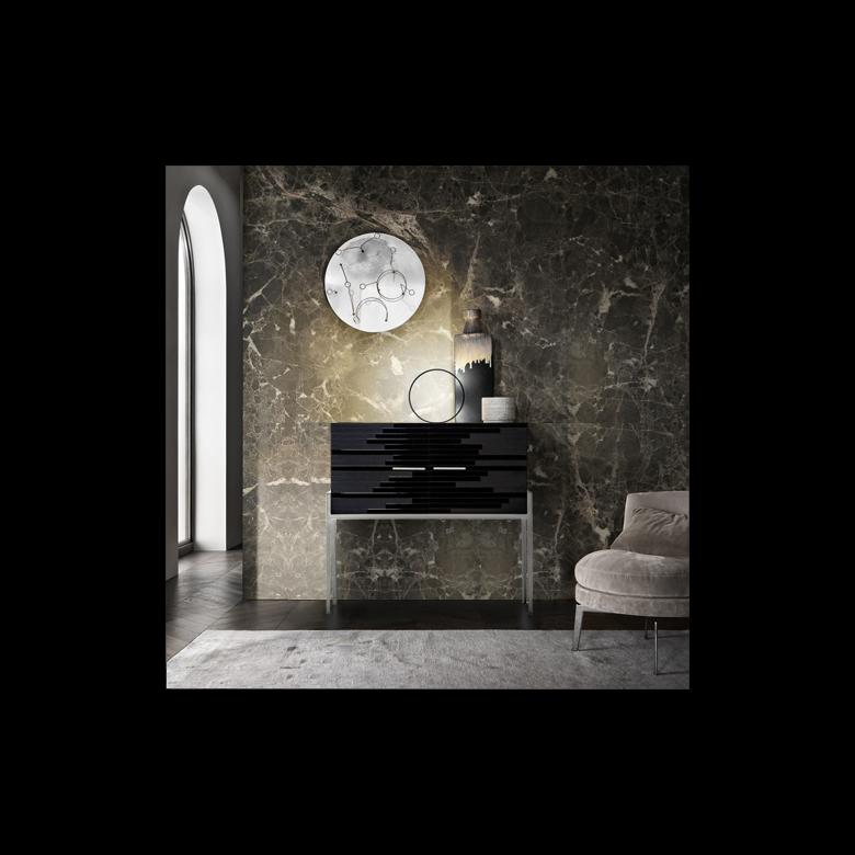Contemporary Small Cabinet for Living Room in Black Lacquer and Black Oak In New Condition For Sale In Porto Alegre, Rio Grande do Sul