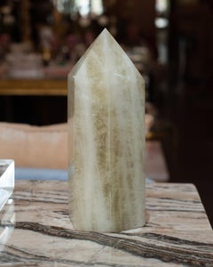 Contemporary Small Green Onyx Obelisk / Crystal Point