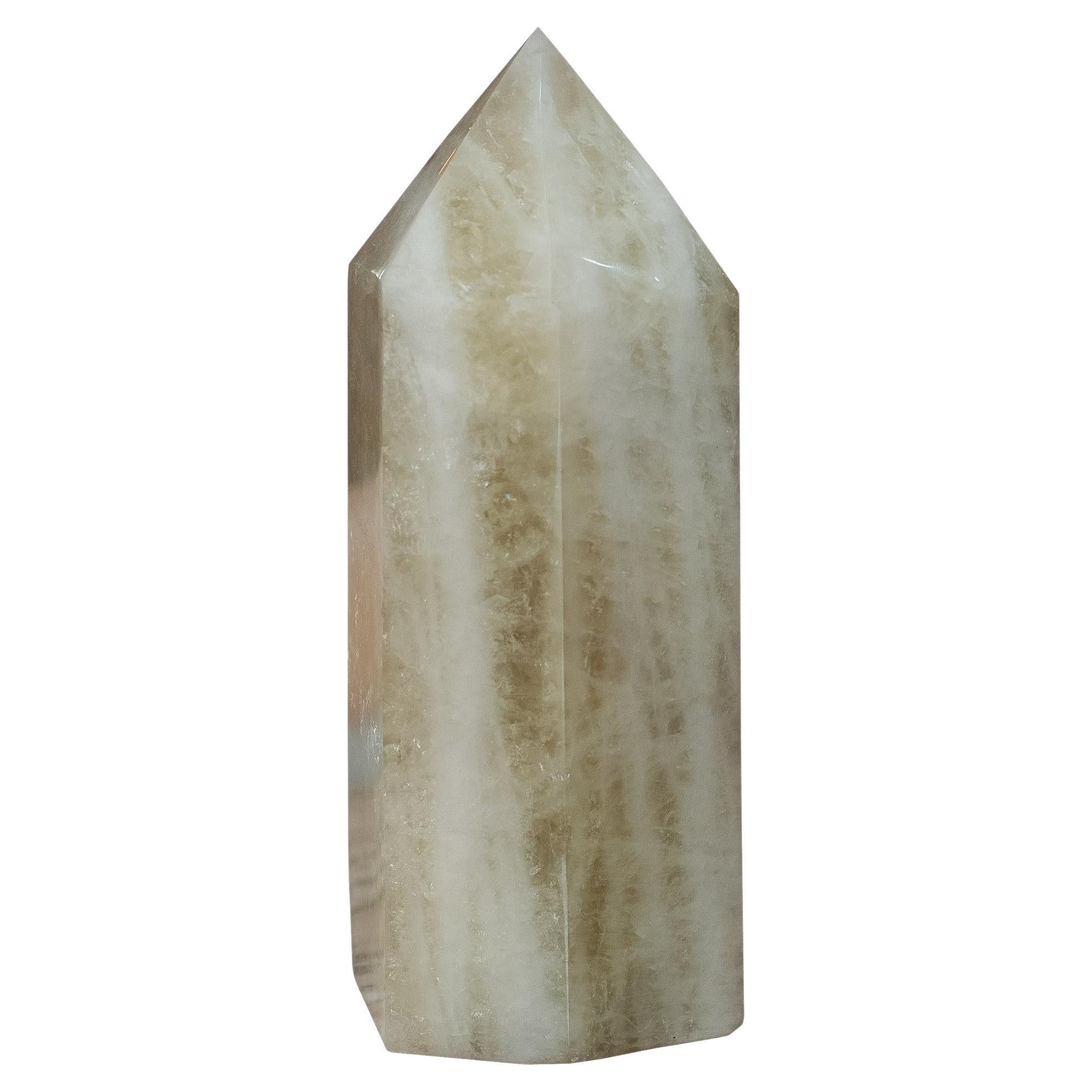 Contemporary Small Green Onyx Obelisk / Crystal Point For Sale