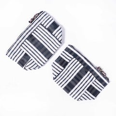 Contemporary Small Mesh Bag - Chequered Tonal - Pair