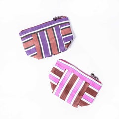 Contemporary Small Mesh Bag - Chequered Tonal Pink - Pair