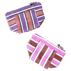 Contemporary Small Mesh Bag - Chequered Tonal Pink - Pair